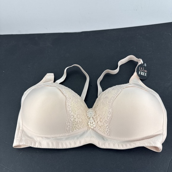 Prima Valentina Other - Prima Valentina Pink Opaque Lace Wireless Back Close Bra 42D
